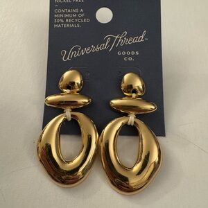Universal Thread Gold Open Oval Drop Earrings LX9